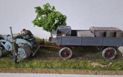Tracteur Allemand D8506 et sa remorque version militaire
